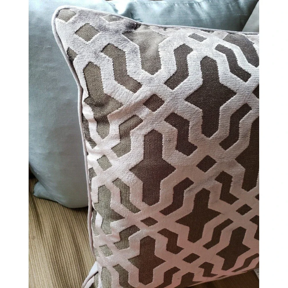Burnt Out Geometric Square Throw Pillow